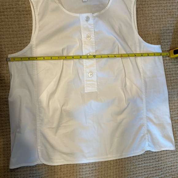 J JILL WOMENS BLOUSE LARGE WHITE LESS SLEEVES - Picture 7 of 7